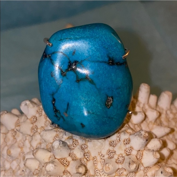 SALE ⭐️ Kingman Turquoise natural gemstone statement ring - Picture 3 of 10